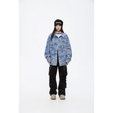 Unisex Jacket Men and Women Couple Loose Retro Washed Denim Jacket